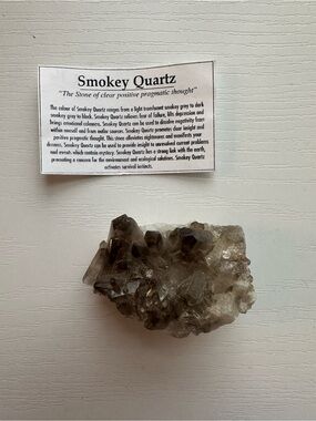 Smokey Quartz Crystal Cluster - Gray Brown Gemstone